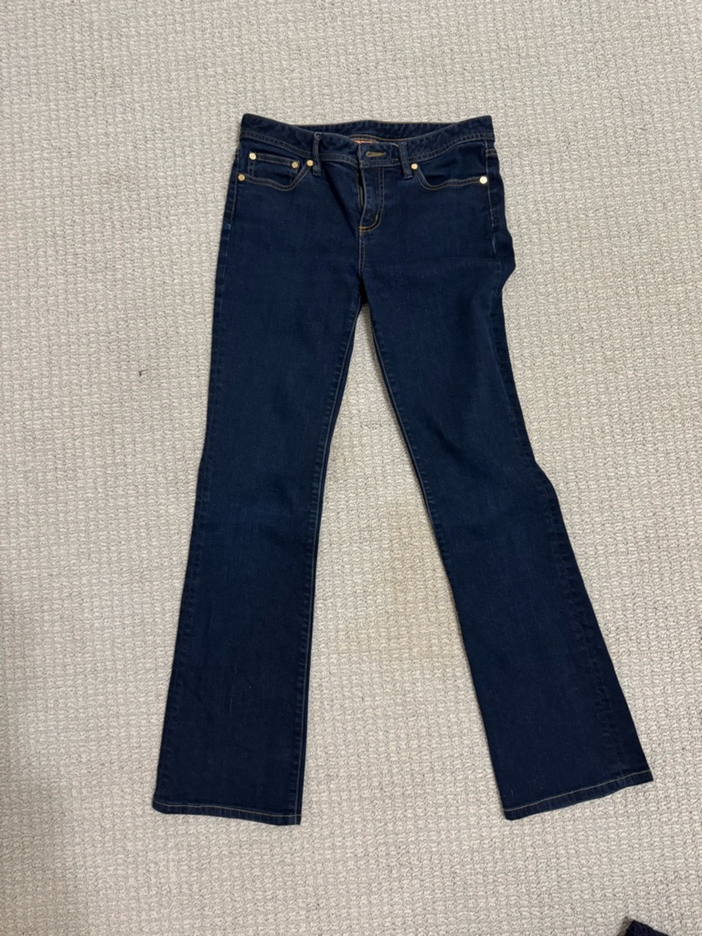 Tory Burch Navy Flare Wide-Leg Jeans